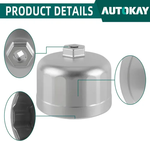 Vista 3 de AUTOKAY 86mm con 16 ranuras Llave de filtro de aceite Compatible con Volvo XC90 XC70 S60 S40 C70 S80 V40 V70, para BMW X3 328i 535i 128i 135i 135is