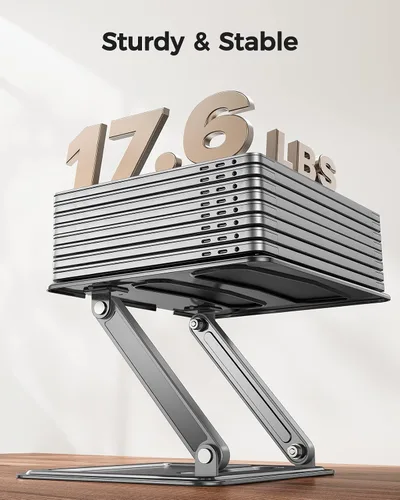 Vista 5 de LORYERGO Soporte ajustable para laptop portátil, para laptops de 17.3 pulgadas, soporta hasta 17.6 libras, postura ergonómica y disipación de calor