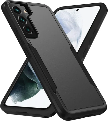 Vista 22 de Funda diseñada para Samsung Galaxy S24 Plus, doble capa negra, uso intensivo, resistente a impactos, robusta y resistente, funda protectora
