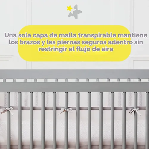 Vista 4 de BreathableBaby Forro transpirable de malla para cunas de tamaño completo, malla clásica de 3mm, gris (Tamaño 2FS cubre 2 lados)
