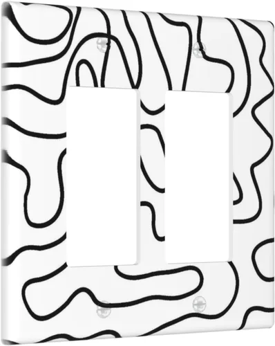 Vista 233 de Cubierta de interruptor de luz de una pandilla de hojas de palma tropicales de estilo bohemio abstracto, árbol de coco, verano, sin dispositivo