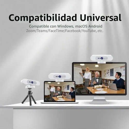 Vista 8 de TOALLIN Cámara web 4K para PC, cámara compatible con Windows Hola