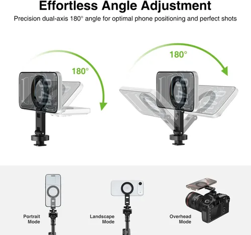 Vista 3 de elitehood Magsafe Adaptador de montaje de trípode con tornillo de 1/4 pulgadas y zapata caliente, soporte de trípode ligero y compacto para teléfono