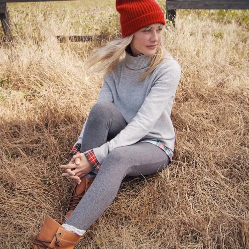 Vista 4 de Lands' End Leggings de punto de altura media para mujer