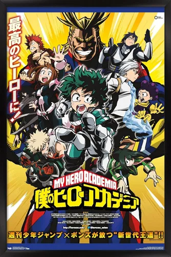 Vista 7 de Trends International My Hero Academia - Póster de pared de arte clave, 14.725 x 22.375 pulgadas, versión enmarcada de madera de granero Versión