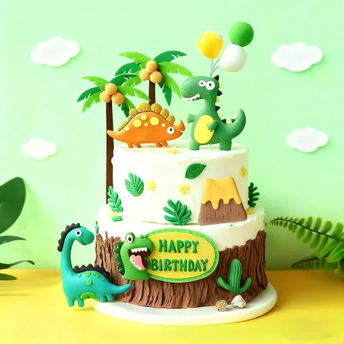 Vista 9 de Decoración para tartas y cupcakes de dinosaurio pequeño para fiesta