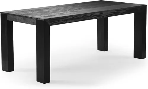 Vista 3 de Plank+Beam Mesa de comedor moderna de 72 pulgadas, rectangular, cepillo Cepillo de alambre negro