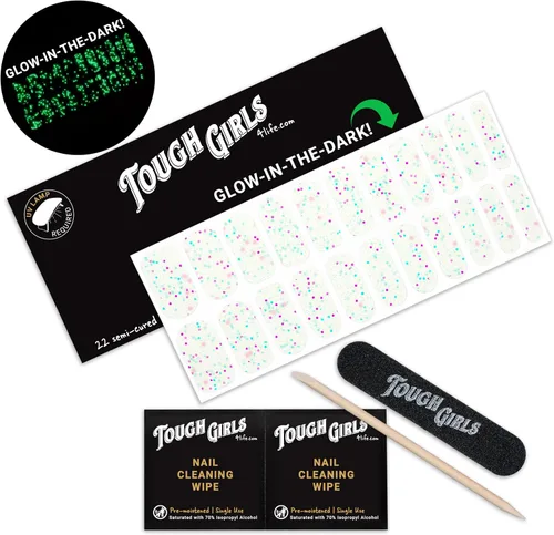 Vista 20 de TOUGH GIRLS 22 tiras de esmalte de uñas de gel semicuradas prémium con accesorios de aplicación (borgoña)