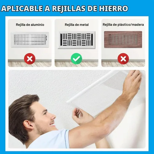 Vista 3 de 4 fundas magnéticas de ventilación blancas, cubiertas magnéticas de ventilación de 4 x 10 pulgadas con pantalla de malla para registros de Blanco