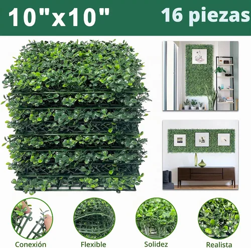 Vista 2 de Bybeton Rejilla de valla de privacidad de pared de hierba de boj de 10 x 10