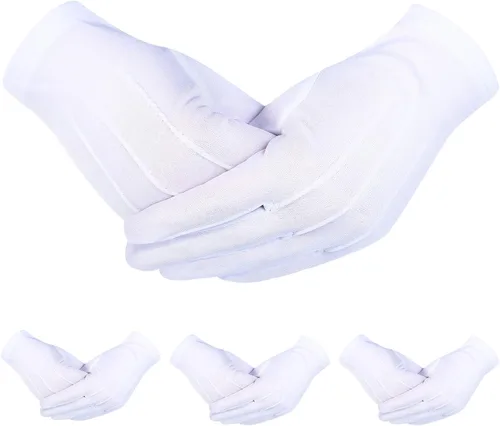 Vista 3 de Guantes formales de nailon para niños, guantes de vestir blancos, guantes de disfraz para niños, espectáculo de arte, fiesta de uniformes