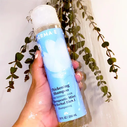 Vista 7 de Derma E Champú espesante para adelgazar el cabello – Sin sulfato terapéutico menta y hierbas voluminizante, 10 oz