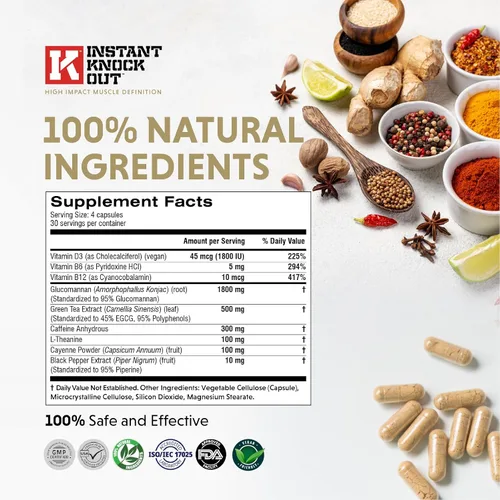 Vista 9 de Instant Knockout - Fórmula de trituración para pérdida de peso para quemador de grasa - Todos los ingredientes naturales