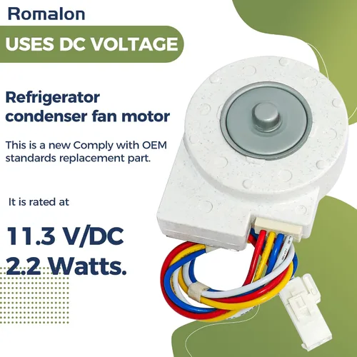Vista 4 de Romalon WR60X10209 Pieza de repuesto del motor del ventilador del condensador del refrigerador apto para refrigeradores G-E de punto caliente que