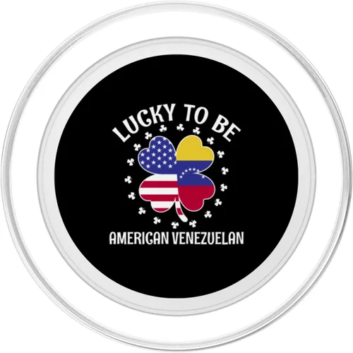 Vista 2 de Lucky to be Venezuelan American Half Venezuela half American PopSockets MagSafe PopGrip for iPhone