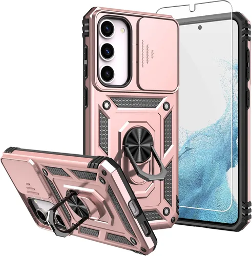 Vista 9 de Funda para Galaxy S23 Plus, con protectores de pantalla HD y funda para cámara, [grado militar] de 16 pies. Funda a prueba de caídas con funda Negro