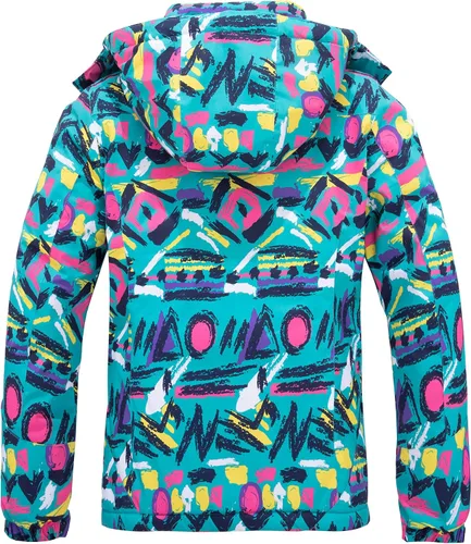 Vista 2 de Skieer Chaqueta de esquí para mujer, impermeable, resistente al viento, chaqueta de snowboard cálida con capucha para invierno