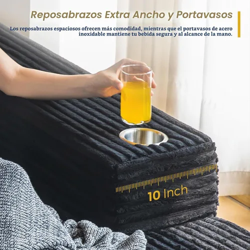 Vista 5 de MAXYOYO - Sofá deshuesado, sofá seccional en forma de L de 104 pulgadas, diván orientado hacia la derecha