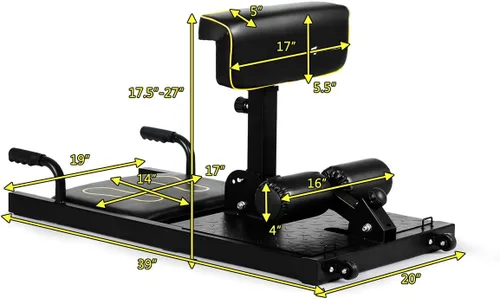 Vista 5 de Goplus Máquina de sentadillas profundas, 8 en 1 Sissy Squat Fitness Equipo funcional de entrenamiento de entrenamiento para sentarse y empujar hacia