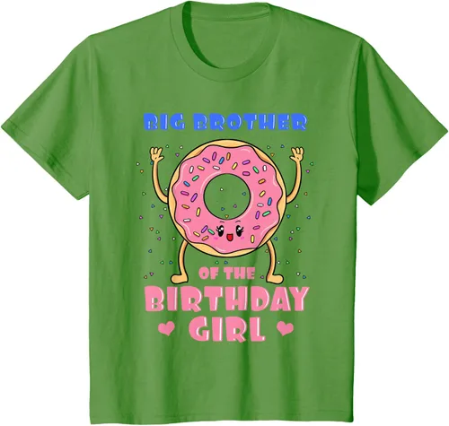 Vista 59 de Big Brother Of The Birthday Girl Donut Bday Party Bro Sib Camiseta, Negro, S