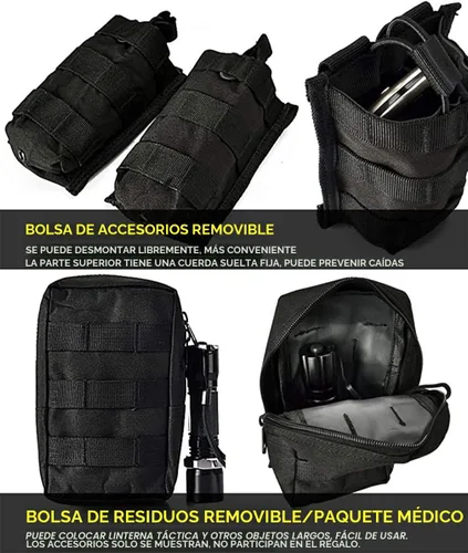 Vista 6 de BOMTURN Chaleco táctico Airsoft mejorado modular ajustable para paintball chaleco al aire libre apto para adultos