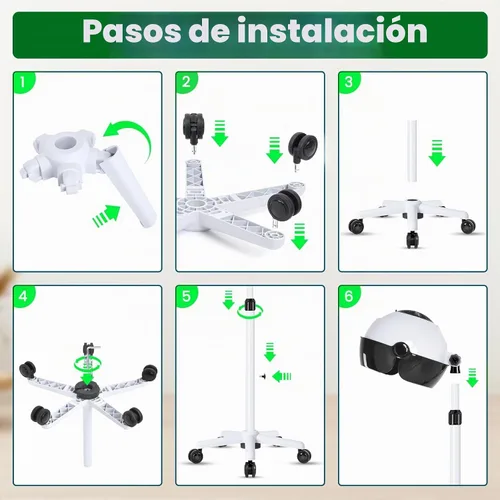 Vista 7 de Secador de pelo con capucha, secador de pelo vertical con capucha sobre ruedas, controles táctiles y tres temperaturas para elegir, secador vertical