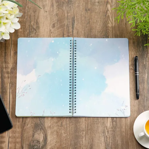 Vista 3 de SIIXU Cuaderno de diario en blanco colorido, diario personal de tapa dura sin líneas para escribir para mujeres y niñas, bonito bloc de notas