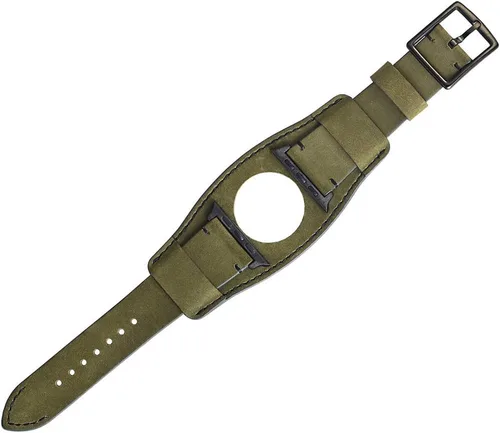 Vista 5 de Compatible con correas de Apple Watch de 1.496 pulgadas, 1.575 pulgadas, 1.614 pulgadas, correa de cuero genuino retro de caballo loco para iWatch