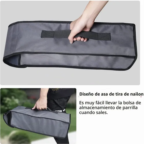 Vista 4 de Bolsa de almacenamiento de herramientas para parrilla, organizador plegable impermeable para utensilios de barbacoa, funda de transporte portátil