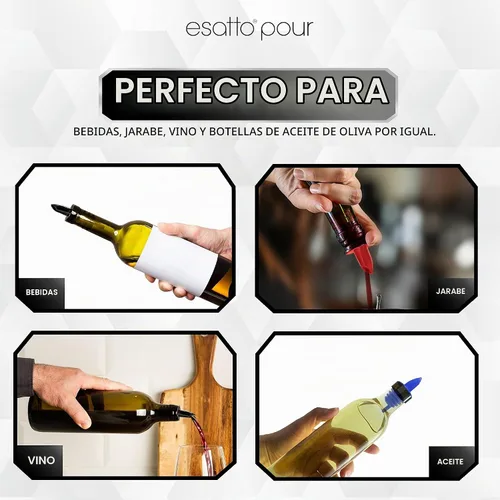 Vista 8 de Esatto Vertedor de botellas de plástico o vertedor de licor, versátil como un vertedor de bebidas, vertedor de alcohol y jarabe, fácil de instalar