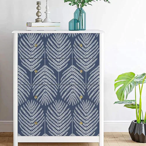 Vista 6 de Fititem Papel Tapiz Azul Despegar y Pegar Costero Boho Azul Papel de Contacto para Gabinetes Océano Playa Moderno Papel de Contacto Removible