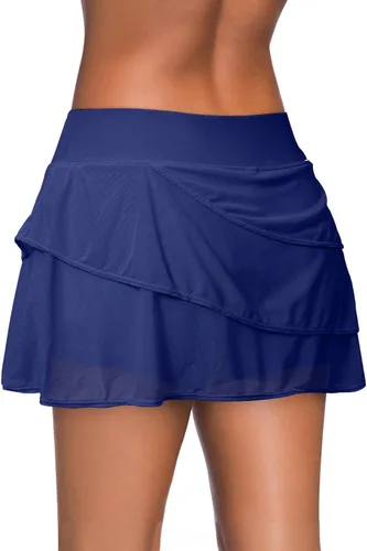 Vista 3 de Aleumdr Falda de baño con volantes en la cintura para mujer
