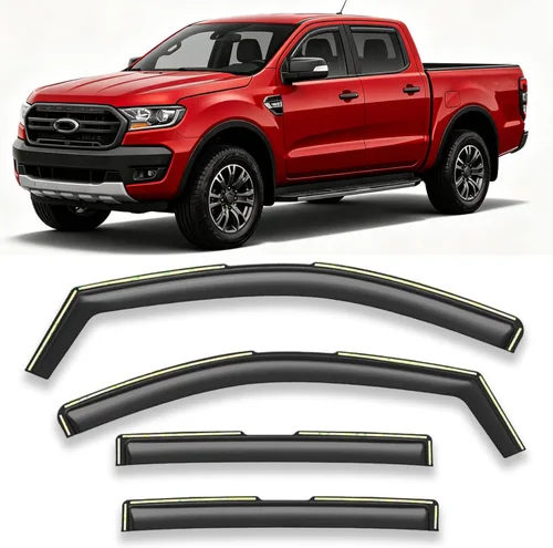 Vista 38 de Deflectores de ventana adhesivos para ventanas laterales y ventilación con viseras para 2015-2018 Chevy Silverado y GMC Sierra 1500 2500HD 3500HD