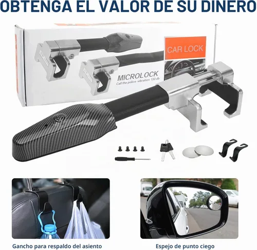 Vista 7 de Cerradura del volante con la alarma 130dB, dispositivo antirrobo