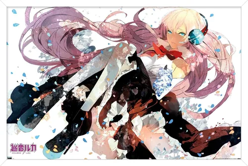 Vista 13 de Trends International Hatsune Miku - Póster de pared de Megurine Luka, 22.4 pulgadas de largo x 14.7 pulgadas, versión enmarcada en madera de granero