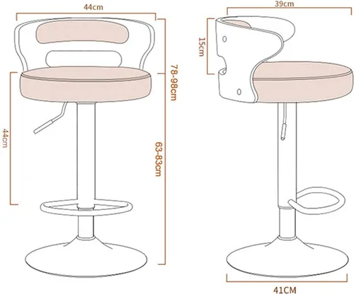 Vista 3 de Taburetes de bar altos de piel sintética mate para sala de estar, silla de bar, respaldo de muebles de cocina, taburete alto, taburete nórdico