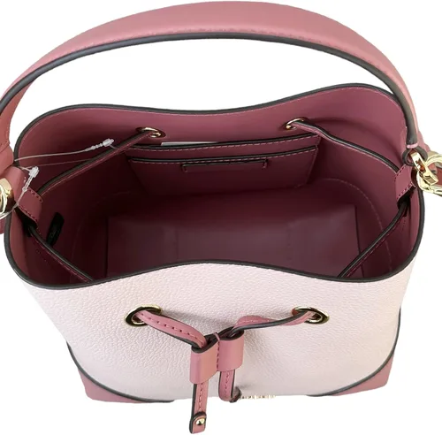 Vista 5 de MICHAEL KORS Mercer - Bolsa de cubo mediana con cordón, Polvo Oscuro Rubor Rosa