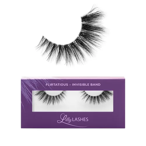 Vista 11 de Lilly Lashes Banda Transparente, Pestañas Postizas con Pestañas de Banda Invisible, Medias Pestañas de Aspecto Natural, Media Pestaña Estilo Ojo