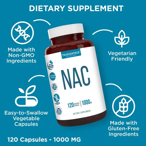 Vista 2 de Suplemento NAC (N-acetil cisteína) – 1000 mg de apoyo antioxidante – Promueve la salud del hígado y la desintoxicación – Aumenta la salud pulmonar e