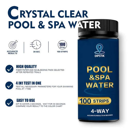 Vista 5 de Tiras de prueba de piscina, 100 tiras de prueba para piscina y bañera