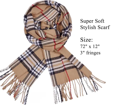 Vista 3 de Ausekaly Bufanda para hombre y mujer, bufanda de cuello de cachemira, bufanda de invierno, bufanda de otoño, más suave, clásica, cálida