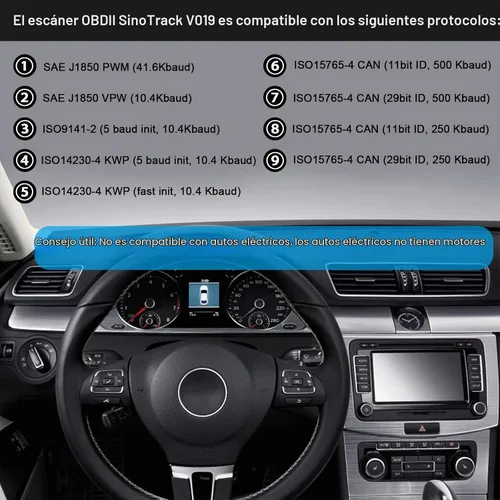 Vista 4 de Explorador OBD2 Bluetooth SinoTrack, herramienta de escaneo de diagnóstico para auto, lector de código inalámbrico, luz de control del motor