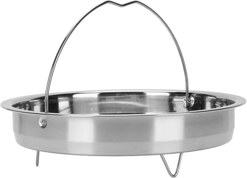Vista 8 de Pwshymi Cesta de vapor de alimentos de acero inoxidable con patas para olla de cocina, diseño perforado eficiente para verduras y mariscos, adecuada