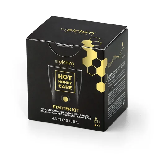 Vista 5 de Elchim Hot Honey Care - Kit concentrador para secadores de pelo Elchim 2 Sublime Liss y 2 cápsulas brillantes supremas, 4 onzas líquidas
