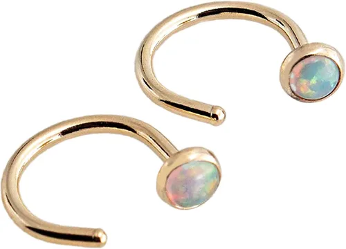 Vista 16 de Half Huggie Gold Hoop Earrings for Girls Women Tiny Cartilage Birthstone Stud Piercing Earring Hypoallergenic Earring Screw Back Dainty Hug Hoops