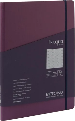 Vista 35 de Fabriano Ecoqua Plus - Cuaderno oculto en espiral, 8.3 x 11.7 pulgadas, A4, punteado, negro