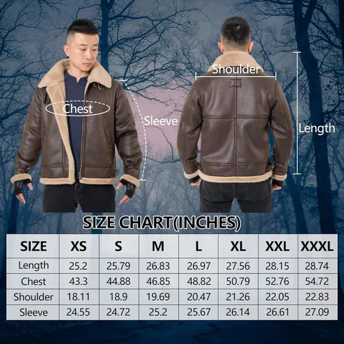 Vista 2 de Chaqueta para hombre, chaqueta de cuero marrón, abrigo de bombardero para motocicleta, disfraz de cosplay, traje de invierno, XS-3XL