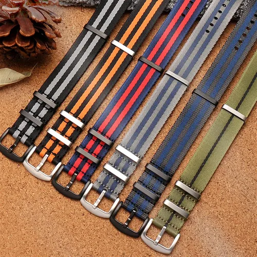 Vista 2 de NRYCR 20mm 22mm NATO Nylon Fabric Watch Band Sport Military Parachute Strap Watchband Bracelet for SeikoOmegaRolex 300