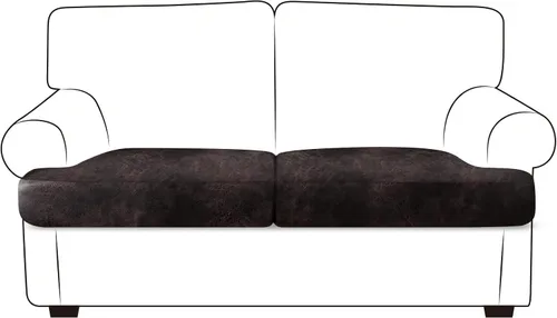 Vista 97 de ANARACHON Fundas de cojín de sofá con aspecto de cuero, juego de fundas de asiento de sofá, protector de muebles para sillón seccional, sofá biplaza