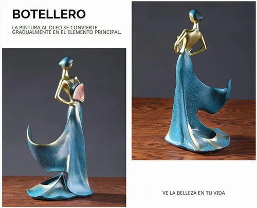 Vista 5 de Elegante soporte para botella de vino Ornamento Vino Soporte para botella individual Soporte Estante (azul)